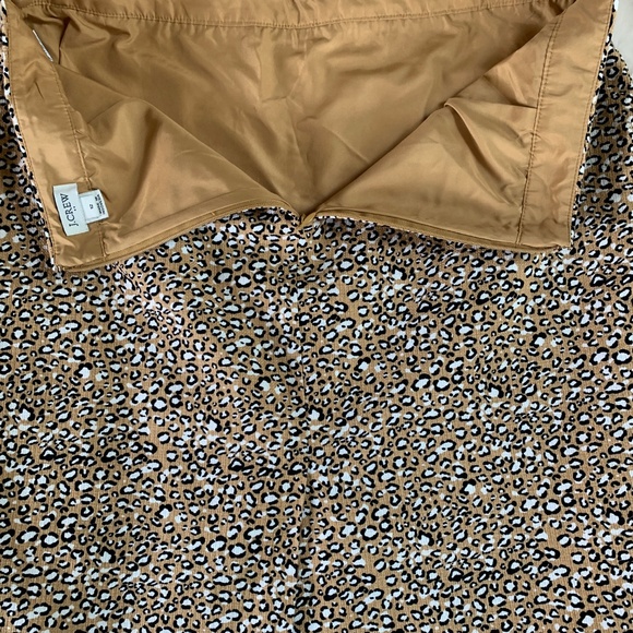 J. Crew tan animal print pencil skirt lined zip back vent size 12 - Picture 8 of 13